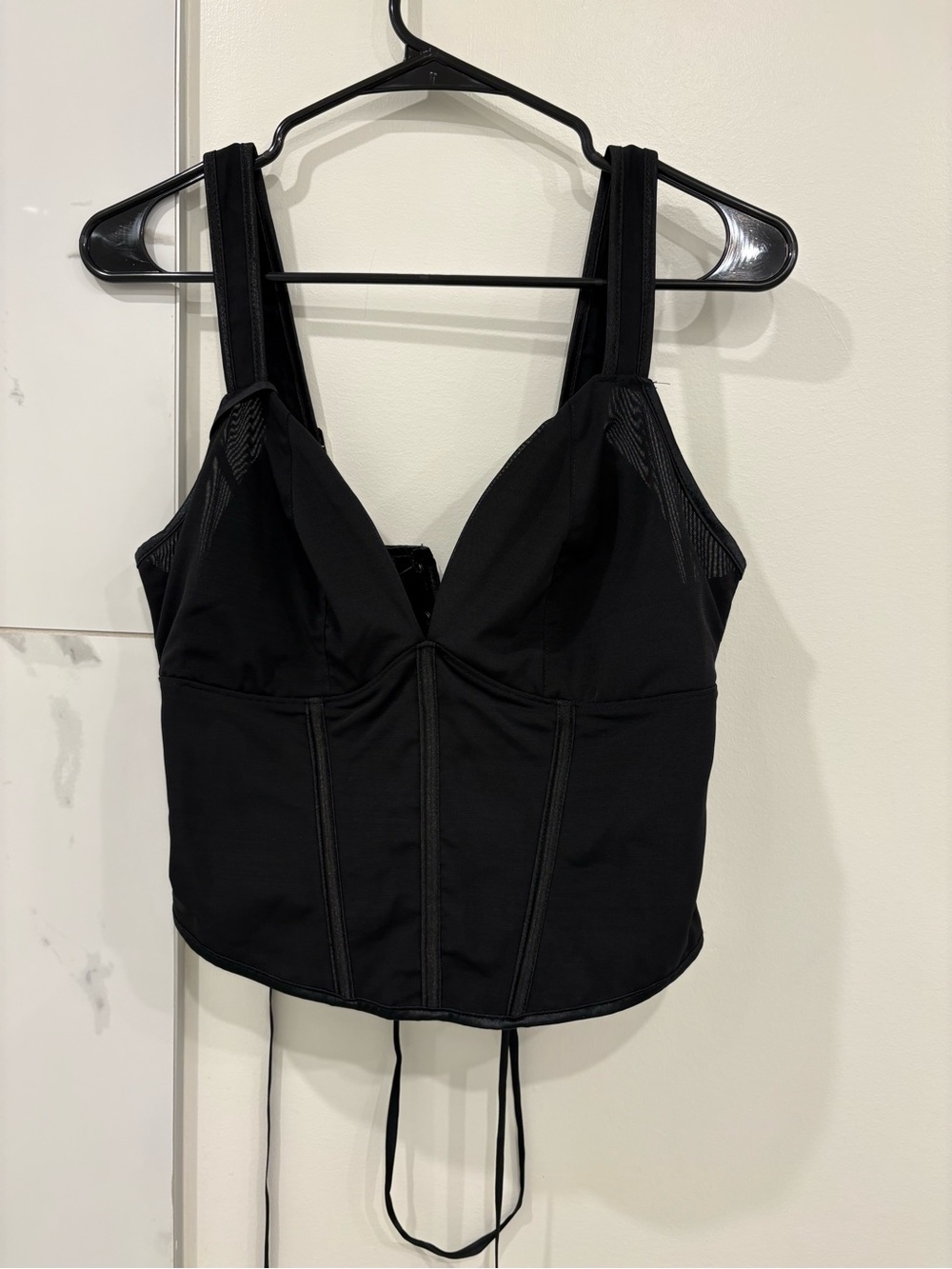 Black Structured Bustier Top